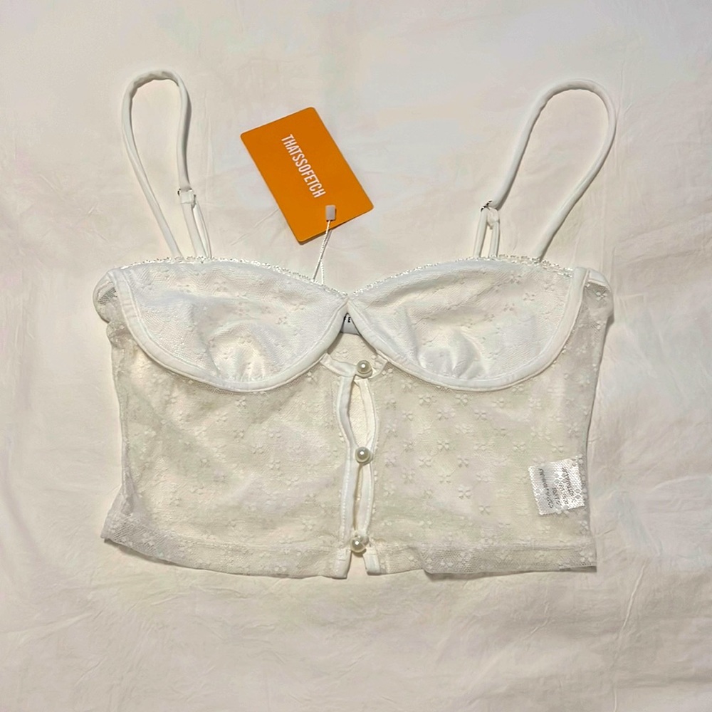 That’s so fetch white Kacey crop top